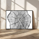 Rustic Tree Ring Wall Art Canvas Print – Framed and Ready to