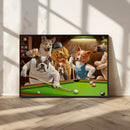 Dogs Playing Pool Canvas Wall Art Funny Gifts Dog Print