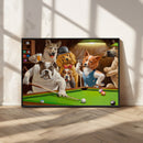 Dogs Playing Pool Canvas Wall Art Funny Gifts Dog Print