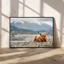 Highland Cow Horn Farm Wall Art Canvas Print