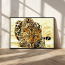 Blue-Eyed Leopard Canvas Wall Art - Framed Animal Print