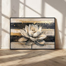 Abstract Lotus Flower Wall Art Canvas Print, Meditation Yoga