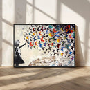 Banksy Graffiti Wall Art Canvas Print: Girl Releasing
