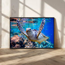 Underwater Sea Turtle Wall Art Canvas Print – Vibrant Ocean