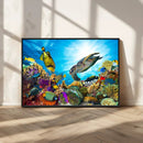 Colorful Coral Reef and Sea Life Turtle Canvas Print, by MyGreatCanvas | Canvas Wall Art Prints | Photo Prints & Wall Decor
