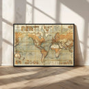 Push Pin World Map Canvas Print – Travel Tracker Wall Art
