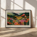 Yayoi Kusama Landscape Canvas Print, Vibrant Floral Mountain
