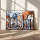 Abstract Winter Landscape Canvas Wall Art Print - Large