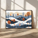 Abstract Winter Landscape Canvas Wall Art Print -  Large