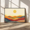 YAYOI KUSAMA Colorful Dot Art Landscape Canvas - Framed