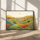 YAYOI KUSAMA Colorful Dot Art Landscape Canvas - Framed