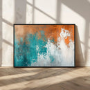 Vintage Abstract Print - Bold Teal and Orange Canvas Wall