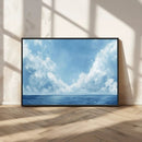 Abstract Ocean Print Artwork- Serene Blue Ocean Canvas Wall