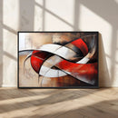 Abstract Wall Art - Modern Red and White Canvas Wall Art