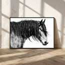 Black Horse Wall Art Canvas Print – Elegant Farmhouse Decor