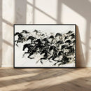 Abstract Horse Wall Art Canvas Print - Dynamic Black Ink