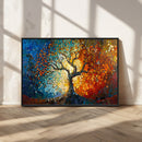 Yggdrasil Tree of Life Mosaic Stained Glass Wall Art Canvas,
