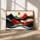 Western Wall Decor - Large Triptych Mountain Canvas - Boho