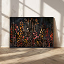 Dark Floral Canvas Wall Art - Moody Botanical Flower Print -