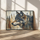 Rustic Wolf Wall Art Canvas Print – Vintage Woodland