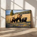 Grizzly Bear Family Wall Art Canvas Print – Majestic by MyGreatCanvas | Canvas Wall Art Prints | Photo Prints & Wall Decor
