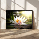 Lotus Flower Wall Art Canvas Print, Water Lily Large Wall