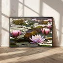 Lotus Flower Wall Art Canvas Print, Water Lily Large Wall