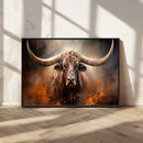 Highland Bull Canvas Abstract Canvas Wall Art Print –