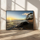 Tropical Beach Wall Art - Stunning Ocean Sunset Canvas Print