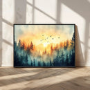 Abstract Forest Wall Art Print- Serene Nature Canvas Print