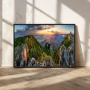 Mountain Sunset Panoramic Wall Art Canvas Print – Framed