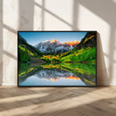 Sunrise Maroon Bells Lake Wall Art Canvas Print – Framed Elk