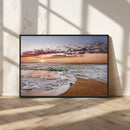 Ocean Sunset Wall Art Canvas Print – Framed Sandy Shore