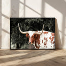 Texas Longhorn Wall Art Canvas Print – Framed Spotted Bull