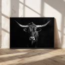 Texas Longhorn Wall Art Canvas Print – Framed Monochrome