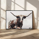 Texas Longhorn Wall Art Canvas Print – Framed Spotted Bull by MyGreatCanvas | Canvas Wall Art Prints | Photo Prints & Wall Decor