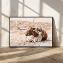 Texas Longhorn Wall Art Canvas Print – Framed Resting Bull by MyGreatCanvas | Canvas Wall Art Prints | Photo Prints & Wall Decor