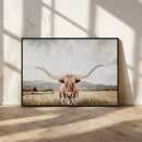 Texas Longhorn Wall Art Canvas Print – Framed Western Cow