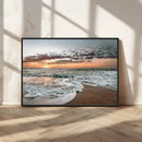 Ocean Sunset Wall Art Canvas Print – Framed Beach Waves
