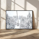 Snowy Ski Lift Wall Art – Framed Winter Mountain Canvas by MyGreatCanvas | Canvas Wall Art Prints | Photo Prints & Wall Decor