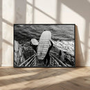 Black and White Surfing Wall Art Canvas Print – Framed by MyGreatCanvas | Canvas Wall Art Prints | Photo Prints & Wall Decor