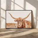 Longhorn Bull Wall Art Canvas Print – Framed Western Cow