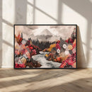 Mountain Wall Art Canvas Print – Framed Autumn Forest