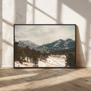 Mountain Landscape Wall Art Canvas Print – Framed Snowy