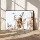 Pampas Grass Wall Art Canvas Print – Framed Neutral Tones