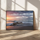 Golden Hour Wall Art Canvas Print – Framed Tranquil Waves