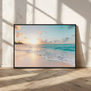 Beach Sunset Wall Art Canvas Print – Framed Ocean Waves