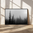 Misty Pines Wall Art Canvas Print – Framed Woodland