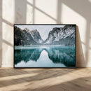 Mountain Lake Wall Art Canvas Print – Framed Toblacher See