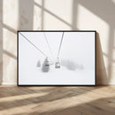 Ski Lift Wall Art Canvas Print – Snowy Alpine Landscape
